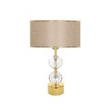 vinner Gld-krs01 Gold Ayaklı Kristal Abajur - Gold Hasır Kahve VNRGLDKRS01035