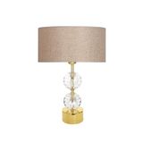 vinner Gld-krs01 Gold Ayaklı Kristal Abajur - Pre Hasır Kahve VNRGLDKRS01020