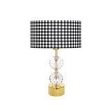 vinner Gld-krs01 Gold Ayaklı Kristal Abajur - Siyah Ekose VNRGLDKRS01019