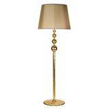 vinner Gold Detaylı Sarı Kırçıl Eskitme Kaplama Çift Küre Metal Tek Ayaklı Lambader VNRCKE2205022