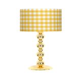 vinner Gold Kaplama Blanc Metal Abajur - Mavi Beyaz Desenli VNR0606GBLNC006