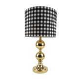vinner Gold Kaplama Çift Küre Detaylı Modern Metal Abajur Prizma Başlık Rengi Mataro Vizon VNRGLD2KRANJ0011007