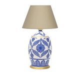 vinner Handmade Ceramic Botanical Özel Tasarım Abajur - Bej VNRCERBOA096