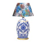 vinner Handmade Ceramic Botanical Özel Tasarım Abajur - Flowers Desenli VNRCERBOA004