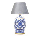 vinner Handmade Ceramic Botanical Özel Tasarım Abajur - Gri Kadife VNRCERBOA099