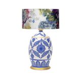 vinner Handmade Ceramic Botanical Özel Tasarım Abajur - Gül Desenli VNRCERBOA101