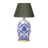 vinner Handmade Ceramic Botanical Özel Tasarım Abajur Haki VNRCERBOA073