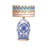 vinner Handmade Ceramic Botanical Özel Tasarım Abajur - Krem Dalgalı VNRCERBOA078