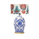 vinner Handmade Ceramic Botanical Özel Tasarım Abajur Lale Desenli VNRCERBOA052