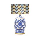 vinner Handmade Ceramic Botanical Özel Tasarım Abajur - Sarı Dalgalı VNRCERBOA025