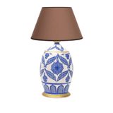 vinner Handmade Ceramic Botanical Özel Tasarım Abajur - Sütlü Kahve VNRCERBOA069
