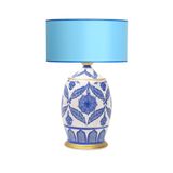 vinner Handmade Ceramic Botanical Özel Tasarım Abajur - Turkuaz VNRCERBOA018