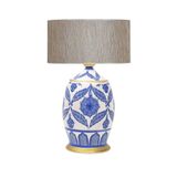 vinner Handmade Ceramic Botanical Özel Tasarım Abajur Yaldızlı Gri VNRCERBOA007