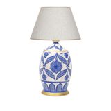 vinner Handmade Ceramic Botanical Tasarım Abajur - Beyaz Kırçıl VNRCERBOA091