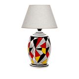 vinner Handmade Geometric Coated Özel Tasarım Abajur Beyaz Kırçıl VNRGEOKAA153