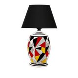 vinner Handmade Geometric Coated Özel Tasarım Abajur - Siyah VNRGEOKAA102