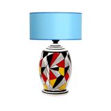 vinner Handmade Geometric Coated Özel Tasarım Abajur - Turkuaz VNRGEOKAA187