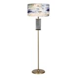 vinner Houston Eskitme Mat Gold Detaylı Metal Lambader - Hasır Gri VNRLMDHSTN01002
