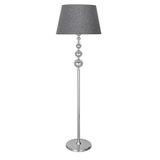 Vinner Kristal Tasli Uclu Kure Krom Kaplama Metal Lambader - Hasir Gri