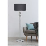 Vinner Krom Kaplama 2 Top Metal Tek Ayaklı Lambader Modern Gümüş Salon Lambası