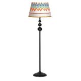 vinner Lille Krom Kaplama Üçlü Kare Kristal Detaylı Metal Lambader - Flowers Desenli VNRKROMLILLELMBD007