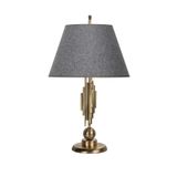 vinner Marche Mka-01 Eskitme Mat Gold Metal Abajur - Hasır Gri VNRMRCHEABJ0018