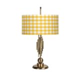 vinner Marche Mka-01 Eskitme Mat Gold Metal Abajur - Sarı Ekose VNRMRCHEABJ0024
