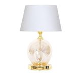 vinner Nation Gold Metal Ayaklı Cam Abajur - Beyaz VNRNTNCA2506036