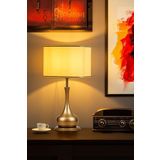 vinner Noa Caen Eskitme Mat Gold Modern Metal Abajur - Gold Şeritli Krem VNRNOACAEN01001