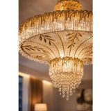 Vinner Nova Gold Kristal Sarkıt Avize 60cm E14x25 LED Premium Salon Otel Avizesi