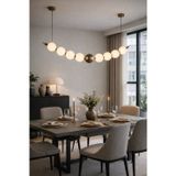 Vinner Nova S80B Opal Cam Küre Modern Avize 80 cm Bronz Gövde Salon Yemek Odası Sarkıt Avize