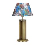 vinner Odeon Eskitme Kaplama Retro Özel Tasarım Metal Çubuk Abajur - Flowers Desenli VNRODEONESKABJ010