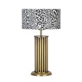 vinner Odeon Eskitme Kaplama Retro Özel Tasarım Metal Çubuk Abajur - Leopar Desenli VNRODEONESKABJ024