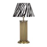 vinner Odeon Eskitme Kaplama Retro Özel Tasarım Metal Çubuk Abajur - Zebra Desenli VNRODEONESKABJ040