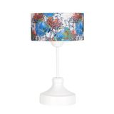vinner Onze Beyaz Kaplama Metal Abajur, Masa Lambası - Flowers Desenli VNRONZBKMA063