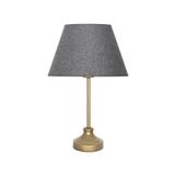 vinner Onze Eskitme Mat Gold Metal Abajur, Masa Lambası - Hasır Gri VNROEMGA01007