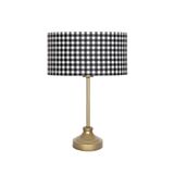 vinner Onze Eskitme Mat Gold Metal Abajur, Masa Lambası - Siyah Ekose VNROEMGA01016