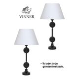vinner Passy Statik Siyah Metal Abajur VNRTWOPSSYO102