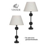 vinner Passy Statik Siyah Metal Abajur VNRTWOPSSYO103
