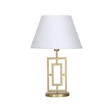 vinner Puglia Eskitme Mat Gold Metal Abajur - Beyaz VNRPUGLIAEMGA01008