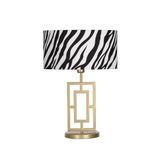 vinner Puglia Eskitme Mat Gold Metal Abajur - Zebra Desenli VNRPUGLIAEMGA01012