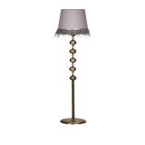 vinner Solid Gold Kaplama Düz Metal Ayak Lambader - Krom Şeritli Hasır Açık Kahve VNR0406SG011