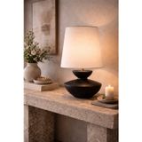 Vinner Valora Siyah Masif Ahşap Premium Abajur 64cm E27 LED Uyumlu
