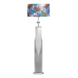 Vinner VNRDHKKLMB008 Doha Krom Kaplama Gövde Işıklı Özel Tasarım Flowers Desenli Metal Lambader