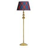 Vinner VNRVGAGKLMB086 Vega Gold Üçlü Küre Tek Ayaklı Metal Diagonal Ekose Desenli Lambader