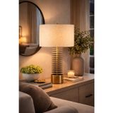 Vinner Walwe Eskitme Gold Metal Abajur – Modern Dekoratif Masa Lambası | ABJ-FR02