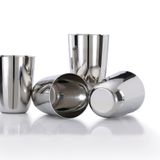 Vinod Paslanmaz Çelik Cam 4'lü Set - Premium Metal Bardaklar | Bira Bardakları | Meyve Suyu Bardağı