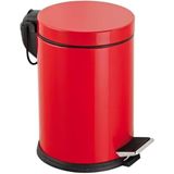 Vinoks Premium Serisi 12 Litre Hacimli Paslanmaz Banyo-Mutfak Pedallı Çöp Kovası Kırmızı, 12l