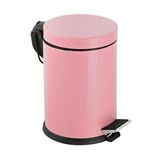 Vinoks Premium Serisi 12 Litre Hacimli Paslanmaz Banyo-Mutfak Pedallı Çöp Kovası Pembe, 12l