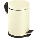 Vinoks Premium Serisi 5 Litre Hacimli Paslanmaz Banyo-Mutfak Pedallı Çöp Kovası Krem, 5 Litre